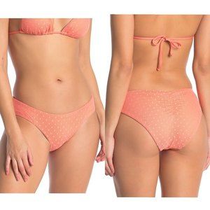 BECCA Swiss Dot Mesh Shirred Hipster Bikini Bottom Sz XL NWT